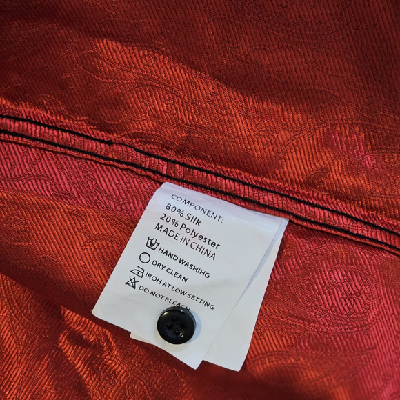 Barry Wang Mens Silk Iridescent Paisley Button Up Shirt Long Sleeve Size XL NWOT - Picture 9 of 9